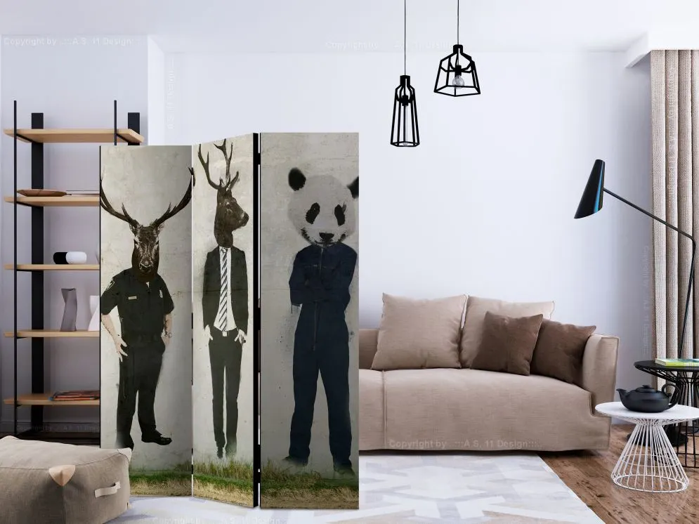 Parawan akustyczny Zwierzęta 135x172 cm 3-częściowy zielony | MIRAT.