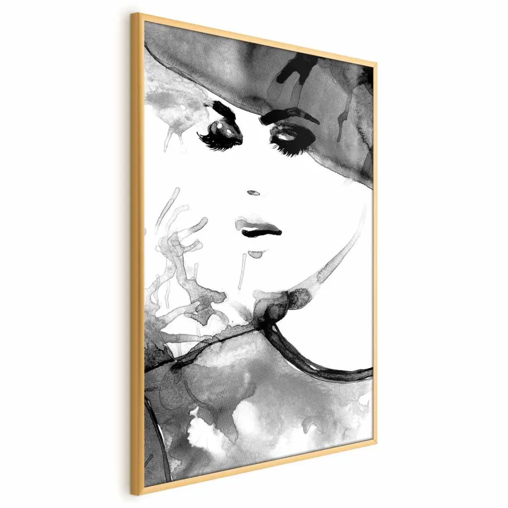 Plakat Zakochana elegancja 60x90 cm z ramą złotą bez marginesu | MIRAT.