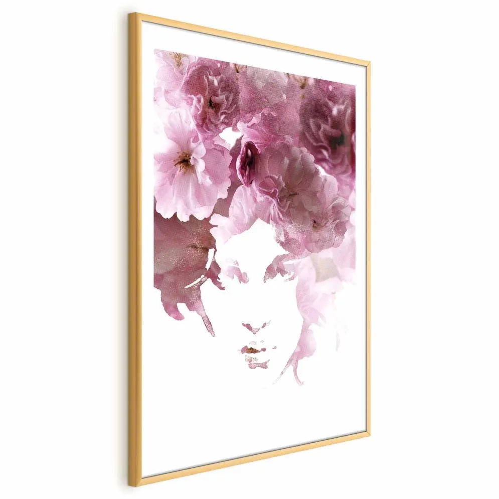 Plakat Kwieciste spojrzenie 40x60 cm z ramą złotą z marginesem | MIRAT.