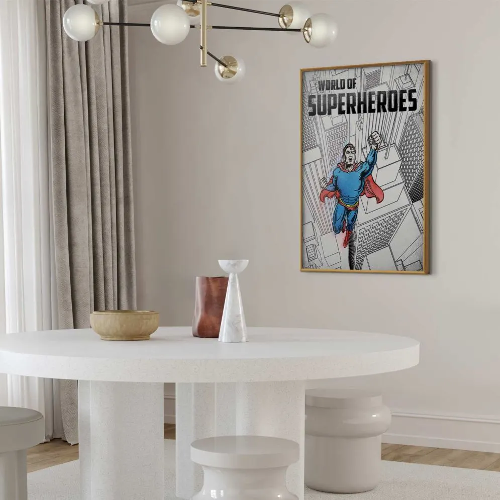 Plakat Superheroes 60x90 cm z ramą złotą bez marginesu | MIRAT.