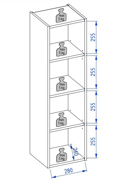Szafka łazienkowa wisząca HARMO 31 cm szaro-zielona półmat słupek | MIRAT kolekcja HARMO