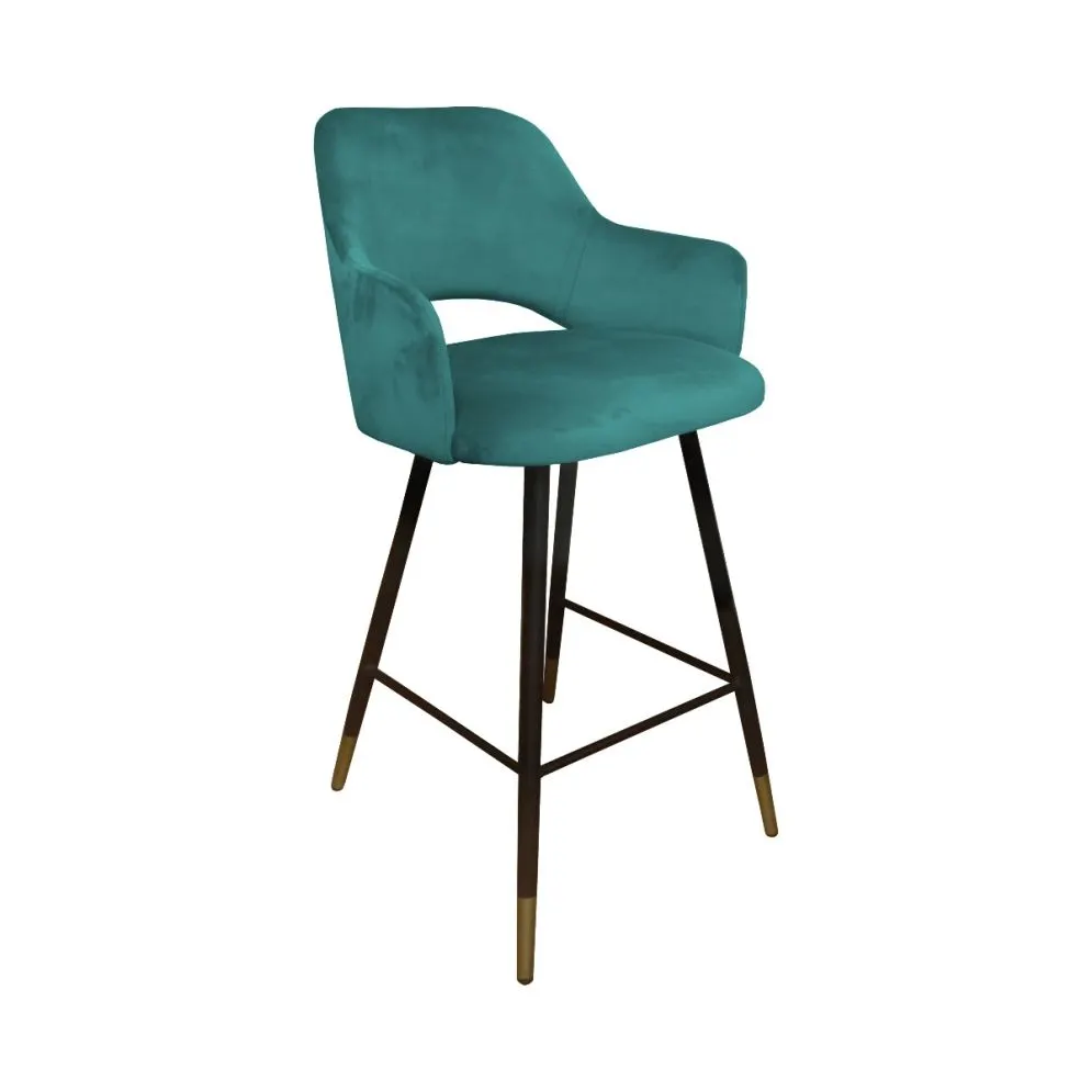 Hoker NAPO VELVET GOLD morski na metalowych nogach | MIRAT. w stylu GLAMOUR kolekcja