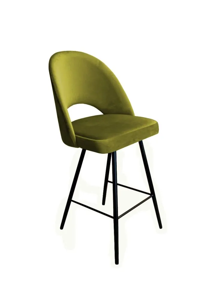 Hoker ISKAR BL VELVET oliwkowy na metalowych nogach | MIRAT.