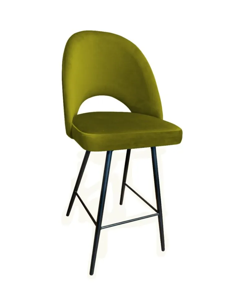 Hoker ISKAR BL VELVET oliwkowy na metalowych nogach | MIRAT.