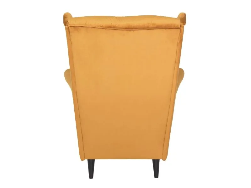 Fotel HARRY VELVET curry uszak do salonu | MIRAT. w stylu GLAMOUR, VINTAGE kolekcja
