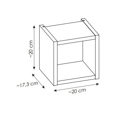 Półka wisząca NOVA COAST EVOKE 20x20cm dąb coast evoke kwadratowa I sklep meblowy MIRAT. styl SKANDYNAWSKI kolekcja NOVA
