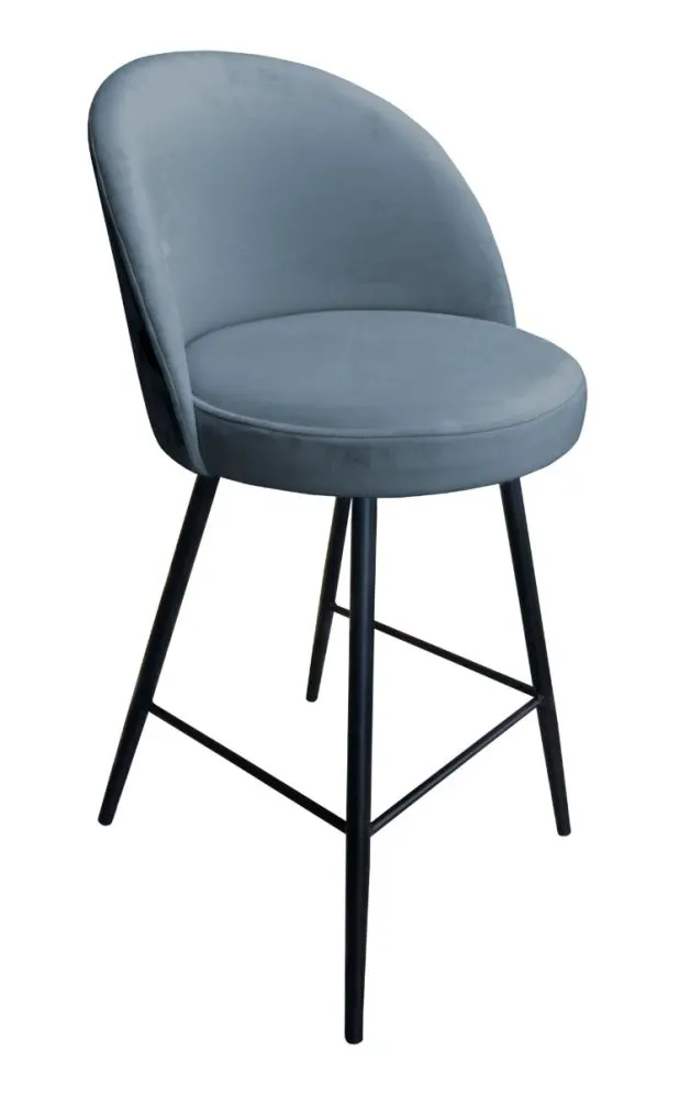 Hoker TANEW BL VELVET tapicerowany aksamitem z oparciem | MIRAT. w stylu GLAMOUR, LOFT kolekcja