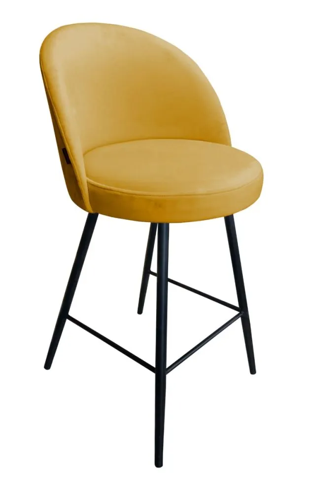 Hoker TANEW VELVET musztardowy/curry tapicerowany aksamitem | MIRAT. w stylu GLAMOUR, LOFT kolekcja