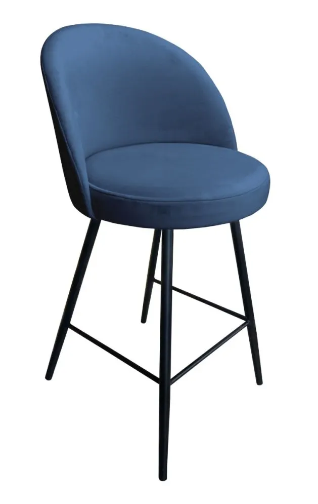 Hoker TANEW VELVET ciemno niebieski na metalowych nogach | MIRAT. w stylu GLAMOUR, LOFT kolekcja