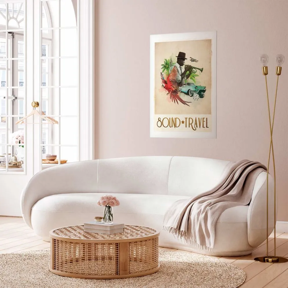 Plakat Sound Travel 40x60 cm bez ramy z marginesem | MIRAT.