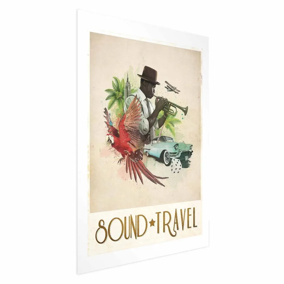 Plakat Sound Travel 40x60 cm bez ramy z marginesem | MIRAT.