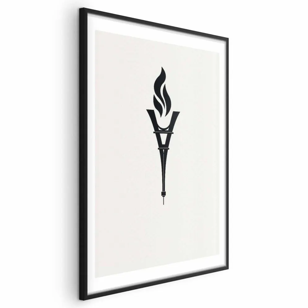 Plakat Znicz olimpijski 21x30 cm z ramą czarną z marginesem | MIRAT.