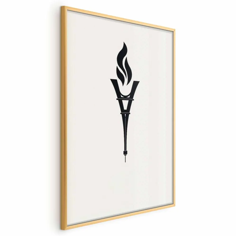 Plakat Znicz olimpijski 60x90 cm z ramą złotą bez marginesu | MIRAT.