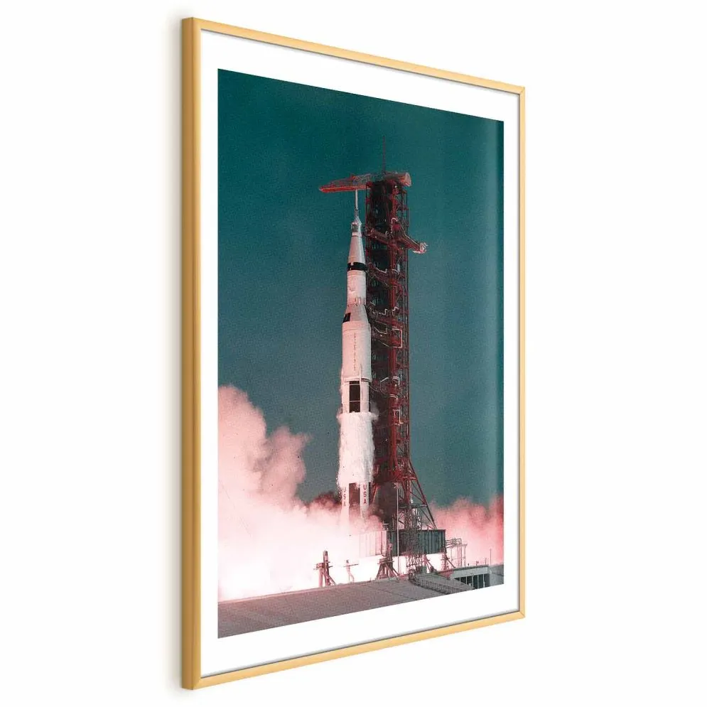 Plakat Wielki start 29,7x42 cm z ramą złotą z marginesem | MIRAT.