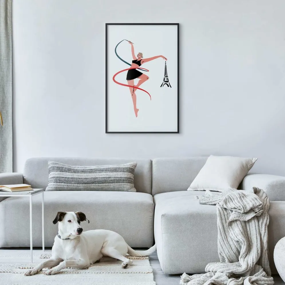 Plakat Gimnastyka artystyczna 21x30 cm z ramą czarną bez marginesu | MIRAT.