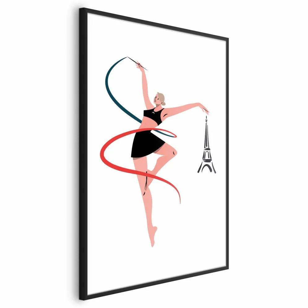 Plakat Gimnastyka artystyczna 21x30 cm z ramą czarną bez marginesu | MIRAT.