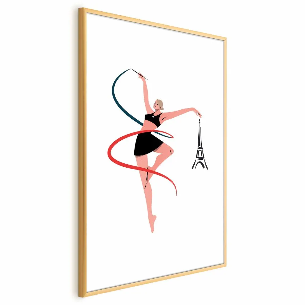 Plakat Gimnastyka artystyczna 40x60 cm z ramą złotą z marginesem | MIRAT.