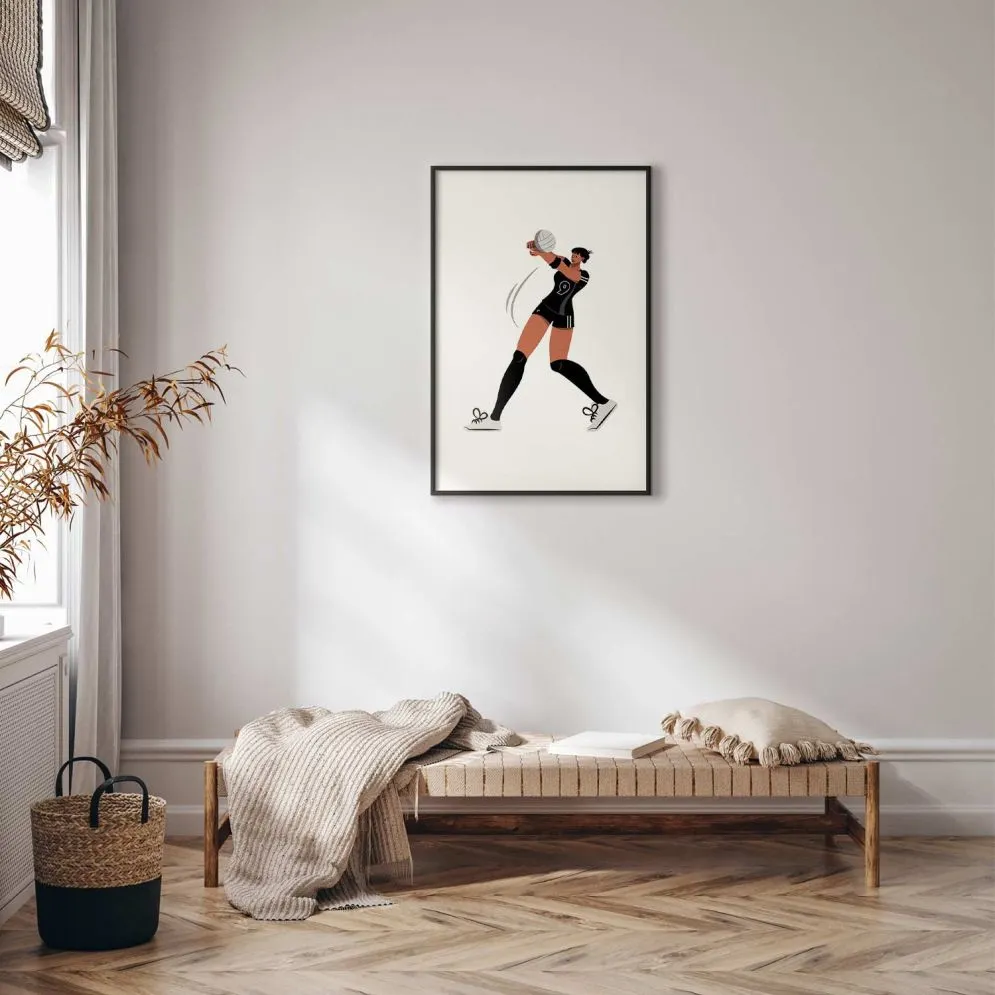 Plakat Siatkarka 40x60 cm z ramą czarną bez marginesu | MIRAT.