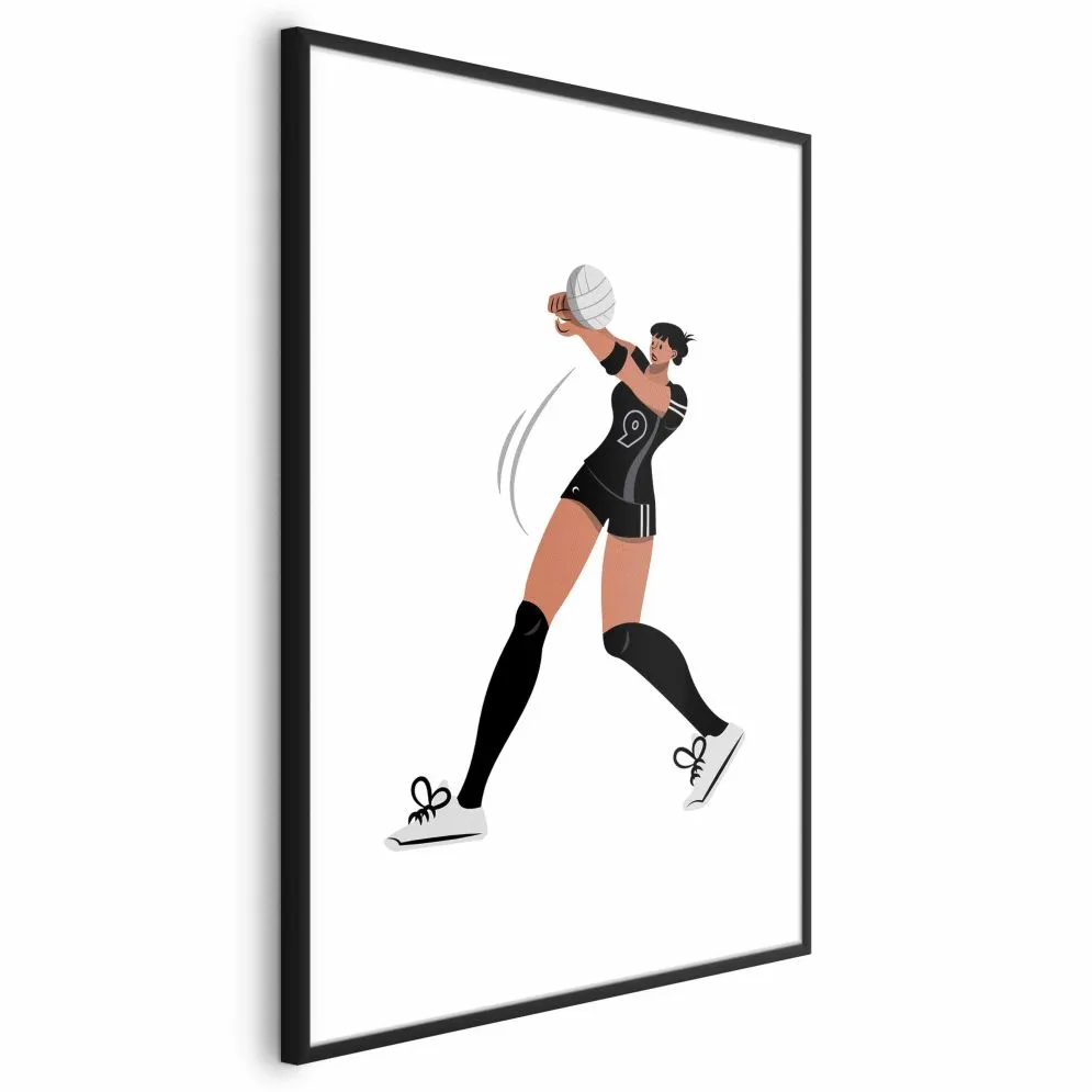 Plakat Siatkarka 40x60 cm z ramą czarną bez marginesu | MIRAT.
