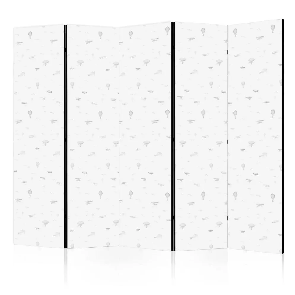 Parawan dwustronny Dla dzieci 225x172 cm 5-częściowy czarny | MIRAT.