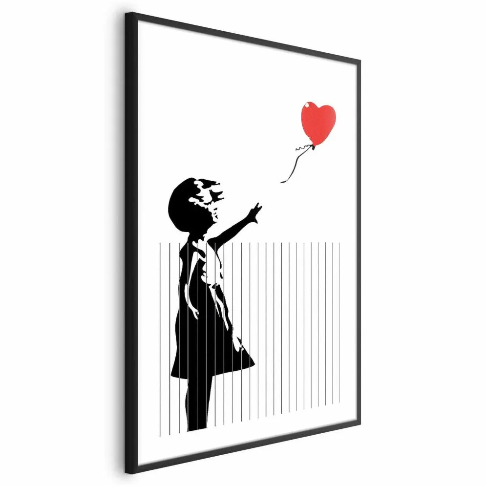 Plakat Pocięty Banksy 21x30 cm z ramą czarną z marginesem | MIRAT.