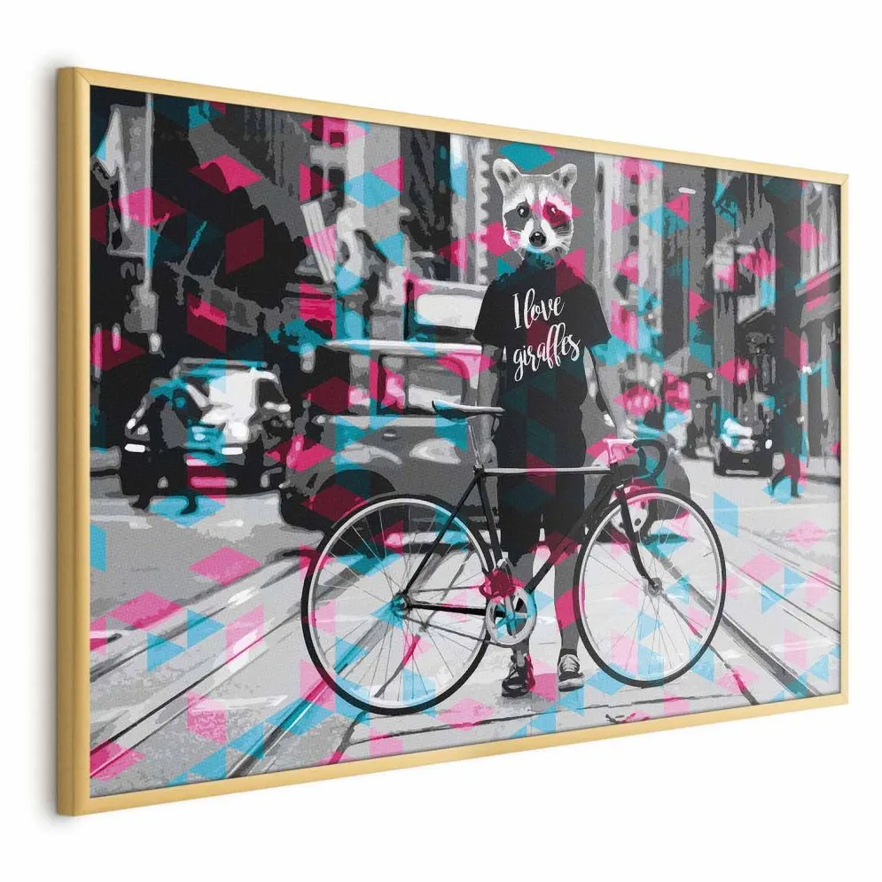 Plakat Giraffes 60x40 cm z ramą złotą bez marginesu | MIRAT.