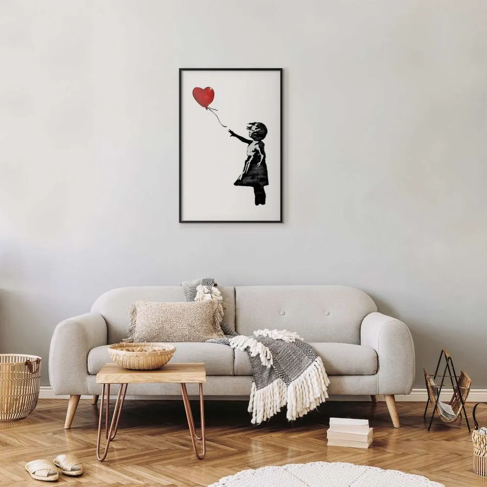 Plakat Banksy: Dziewczynka 29,7x42 cm z ramą czarną bez marginesu | MIRAT.