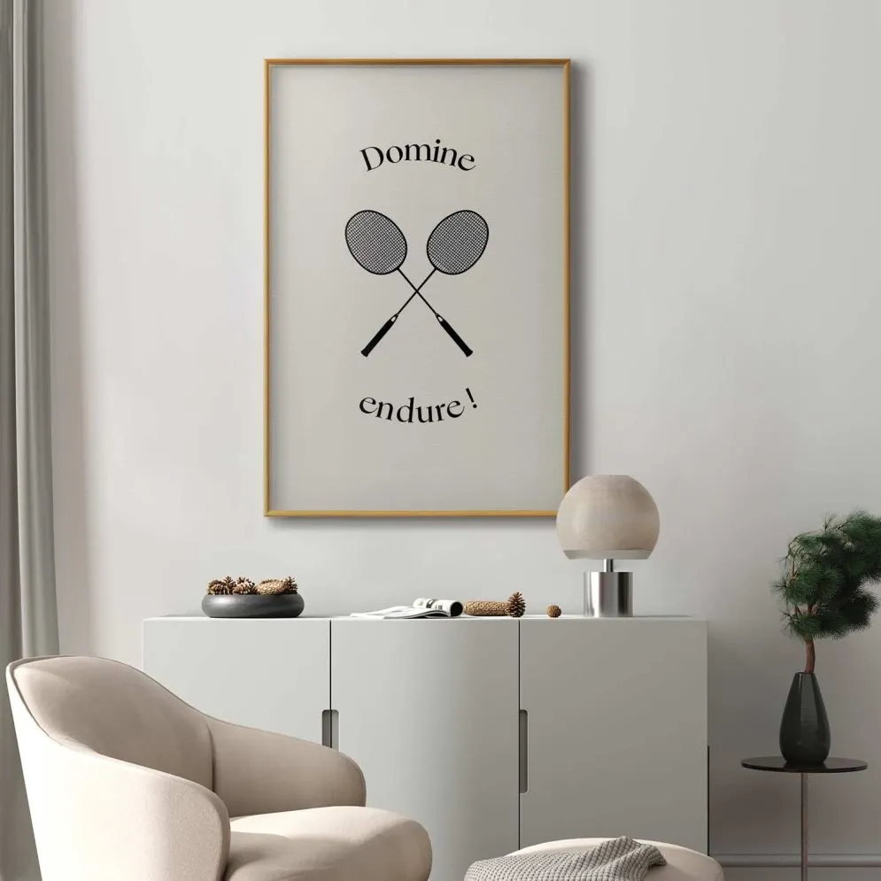 Plakat Rakiety do badmintona 40x60 cm z ramą złotą bez marginesu | MIRAT.