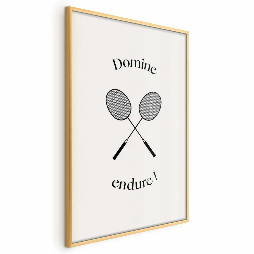 Plakat Rakiety do badmintona 40x60 cm z ramą złotą bez marginesu | MIRAT.