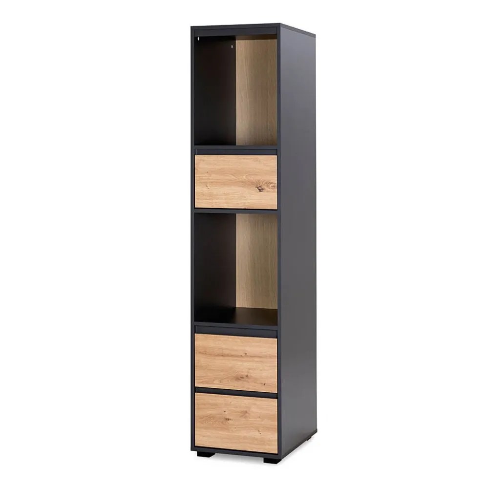 Regał na książki DALIA antracyt/dąb wysoki I sklep meblowy MIRAT. styl LOFT kolekcja DALIA