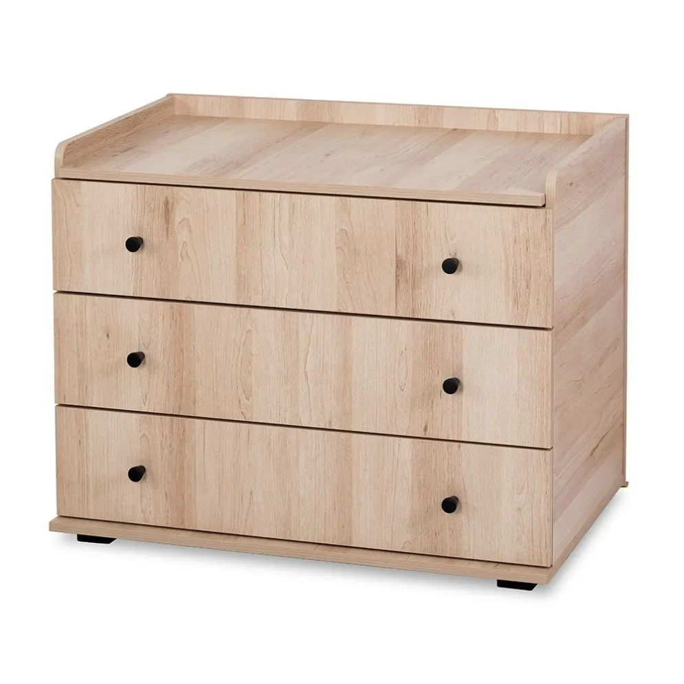 Łóżeczko dziecięce KOMPAKT 3W1 120x80 bukowe z komodą i szufladą I sklep meblowy MIRAT. styl SKANDYNAWSKI
