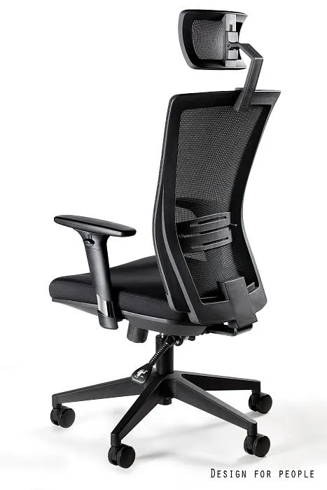 Fotel biurowy ERGONIC czarny do biura z zagłówkiem | MIRAT.
