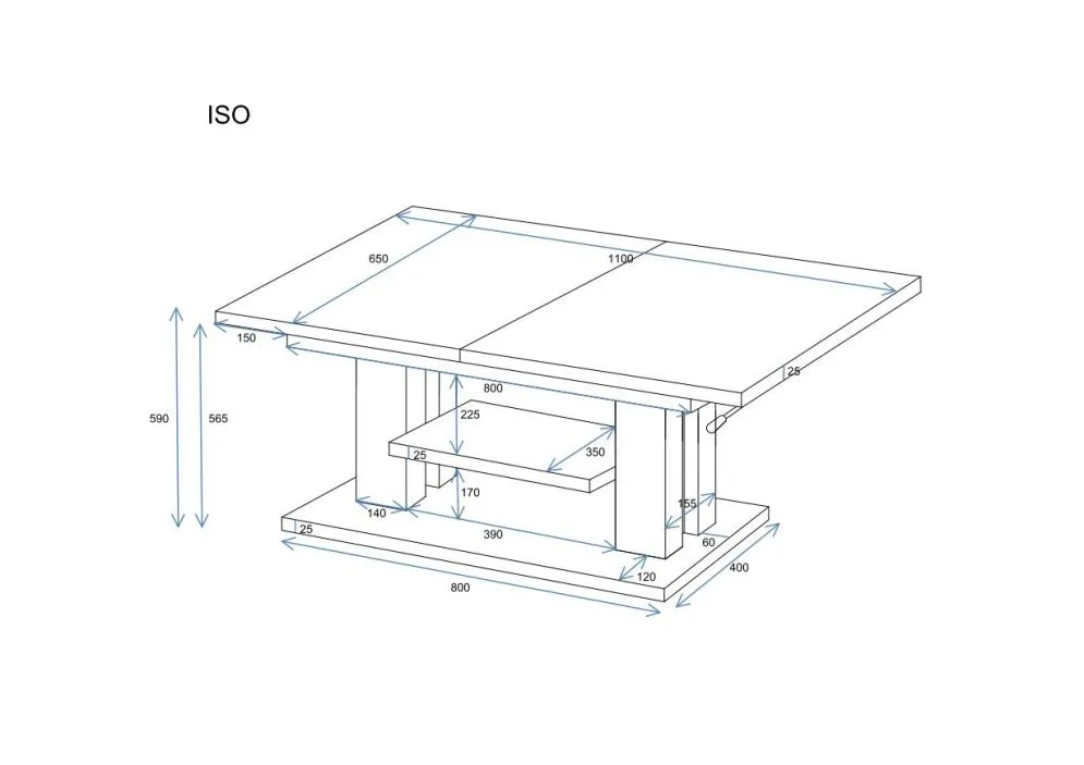 Ława rozkładana ISO 110(170)x65 dąb wotan z prowadnicami synchronicznymi I sklep meblowy MIRAT.
