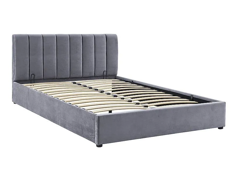 Łóżko tapicerowane MONTREAL VELVET 160 szare w stylu glamour | MIRAT. styl GLAMOUR