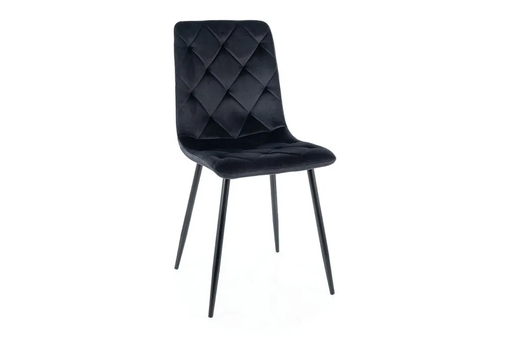 Krzesło tapicerowane JERRY VELVET czarne do salonu I sklep meblowy MIRAT. styl GLAMOUR, LOFT