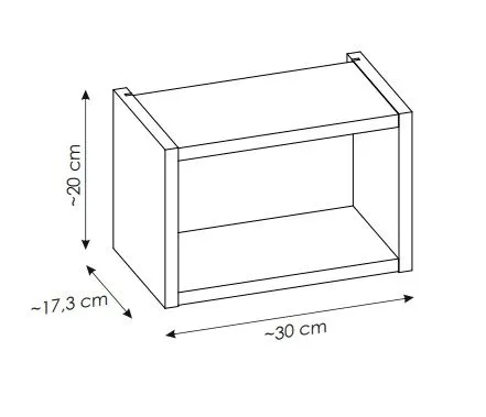 Półka wisząca NOVA COAST EVOKE 30x20cm dąb coast evoke laminowana I sklep meblowy MIRAT. styl SKANDYNAWSKI kolekcja NOVA