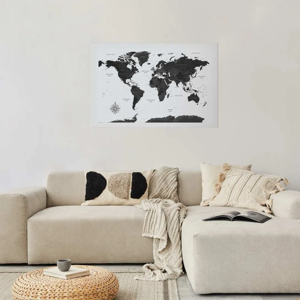 Plakat Monochromatyczna mapa 90x60 cm bez ramy z marginesem | MIRAT.