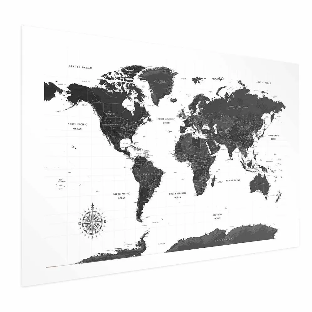 Plakat Monochromatyczna mapa 90x60 cm bez ramy z marginesem | MIRAT.