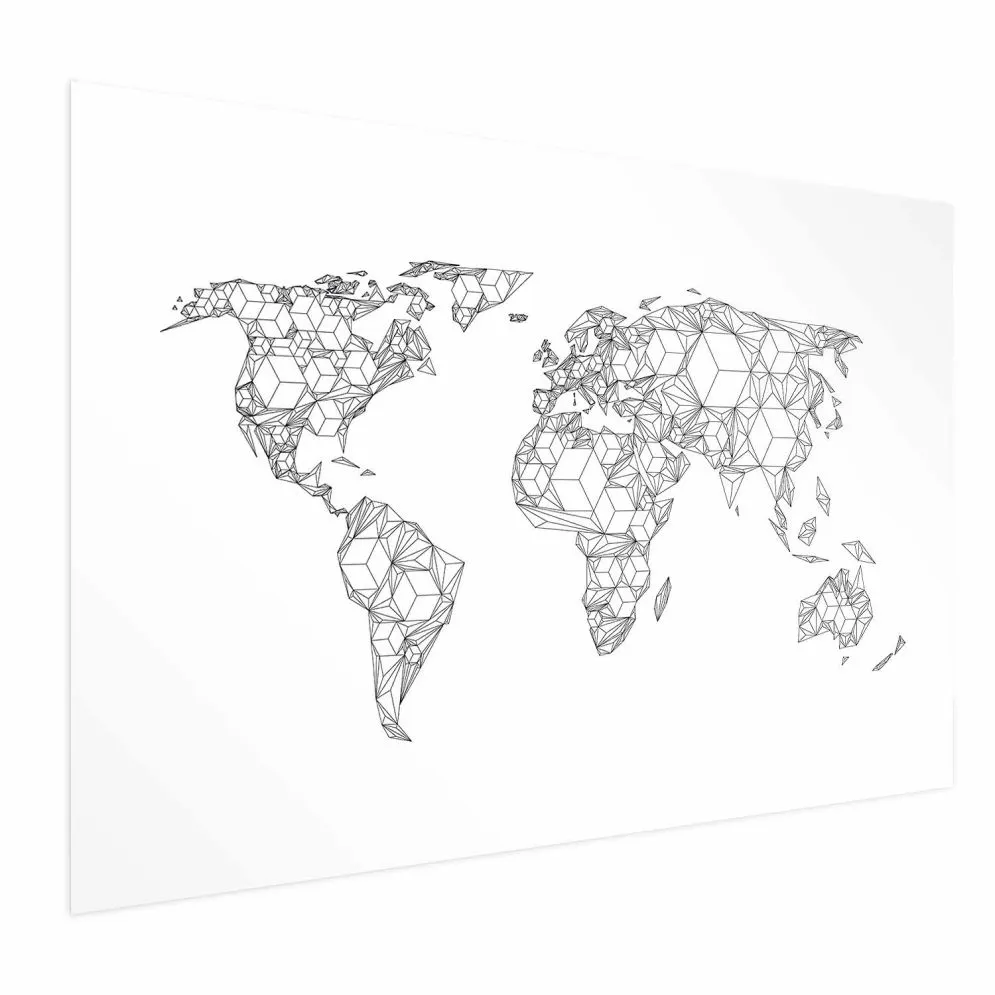 Plakat Geometryczna mapa 30x21 cm bez ramy z marginesem | MIRAT.