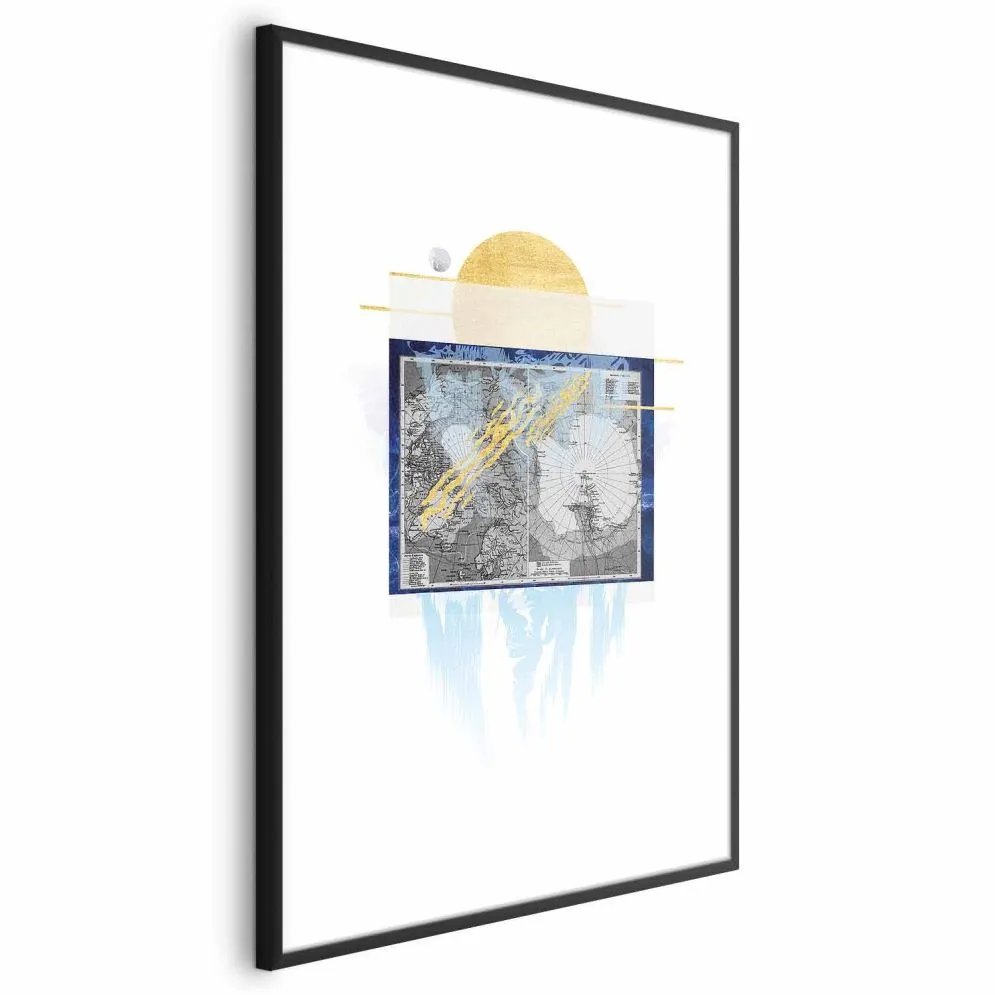 Plakat Antarktyda 40x60cm z ramą czarną z marginesem | MIRAT.  kolekcja k-C-0091-ao-a