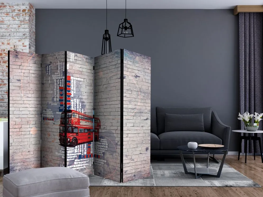 Parawan akustyczny Mapy 225x172 cm 5-częściowy szary | MIRAT.