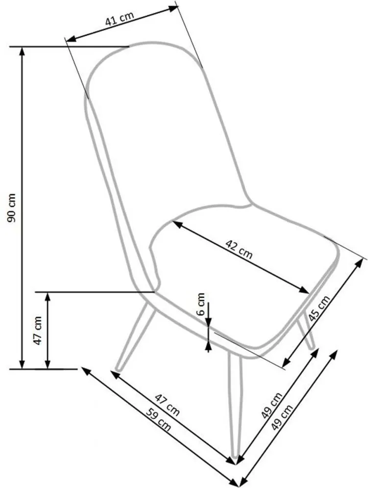 Krzesło K214 popielate/dąb miodowy metalowe nogi | MIRAT.