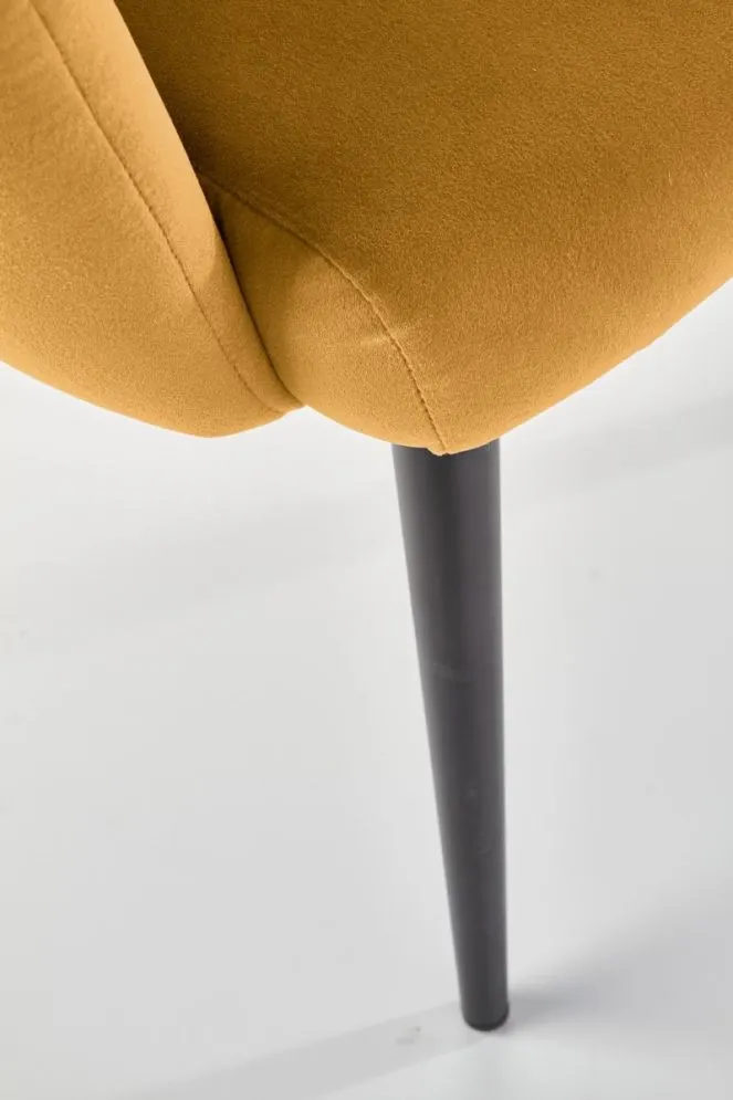 Krzesło K410 musztardowe w kształcie muszli | MIRAT. w stylu GLAMOUR kolekcja