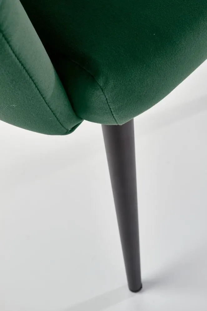 Krzesło K410 ciemnozielone tapicerowane w stylu glamour | MIRAT. styl GLAMOUR