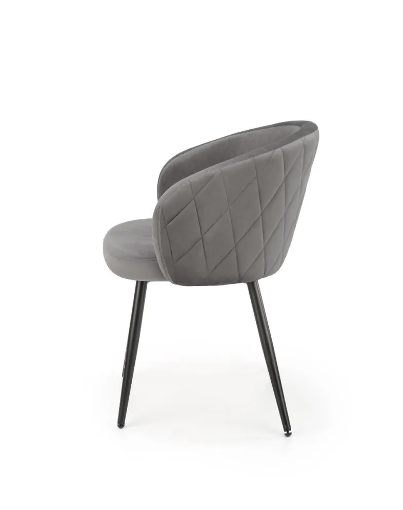 Krzesło K430 VELVET szare tapicerowane z podłokietnikami | MIRAT. styl GLAMOUR, LOFT