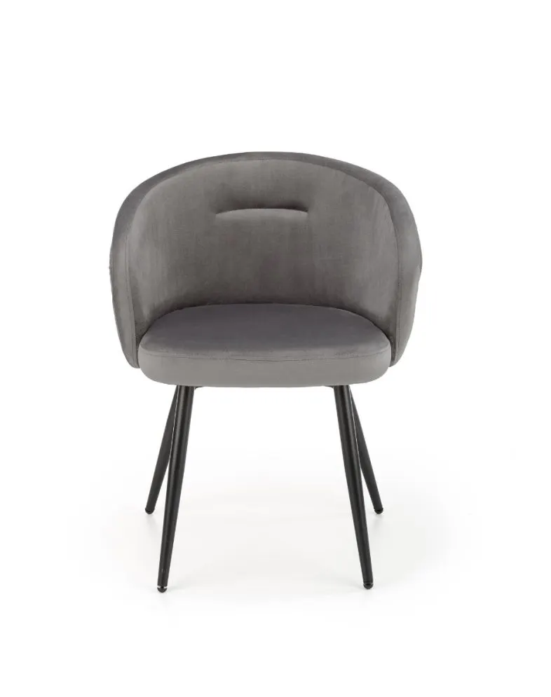 Krzesło K430 VELVET szare tapicerowane z podłokietnikami | MIRAT. styl GLAMOUR, LOFT