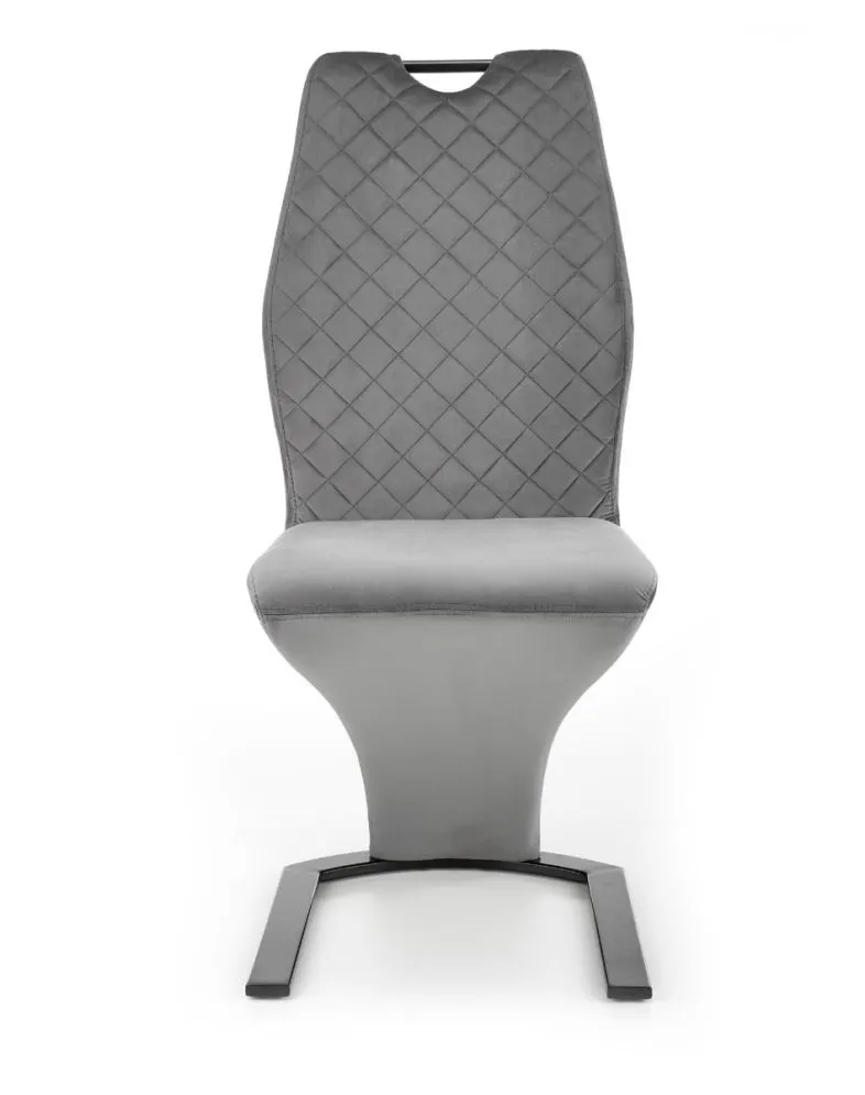 Krzesło K442 VELVET szare na jednej nodze w stylu loft | MIRAT.
