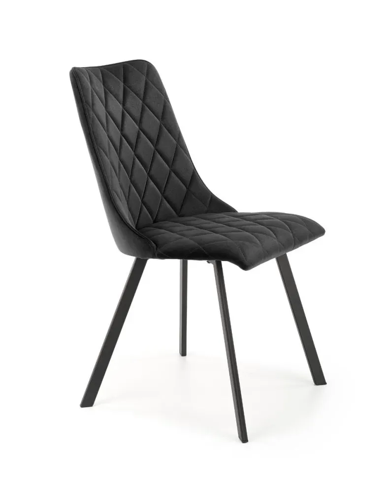 Krzesło tapicerowane K450 VELVET czarne welurowe nowoczesne | MIRAT. styl GLAMOUR, LOFT