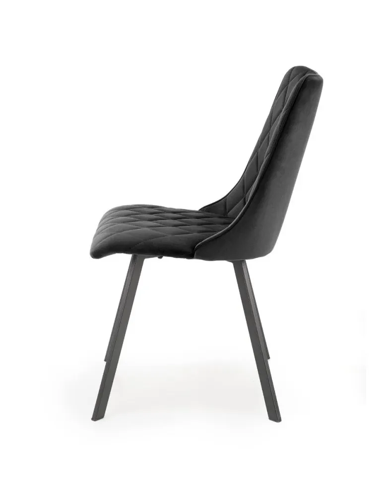 Krzesło tapicerowane K450 VELVET czarne welurowe nowoczesne | MIRAT. styl GLAMOUR, LOFT