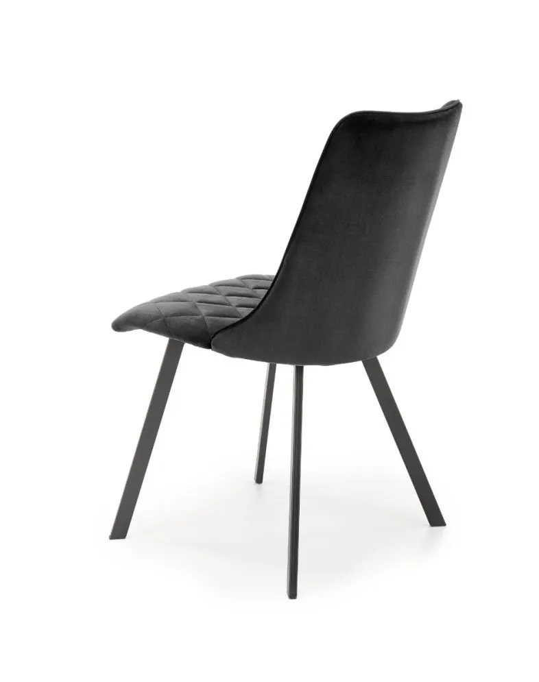 Krzesło tapicerowane K450 VELVET czarne welurowe nowoczesne | MIRAT. styl GLAMOUR, LOFT